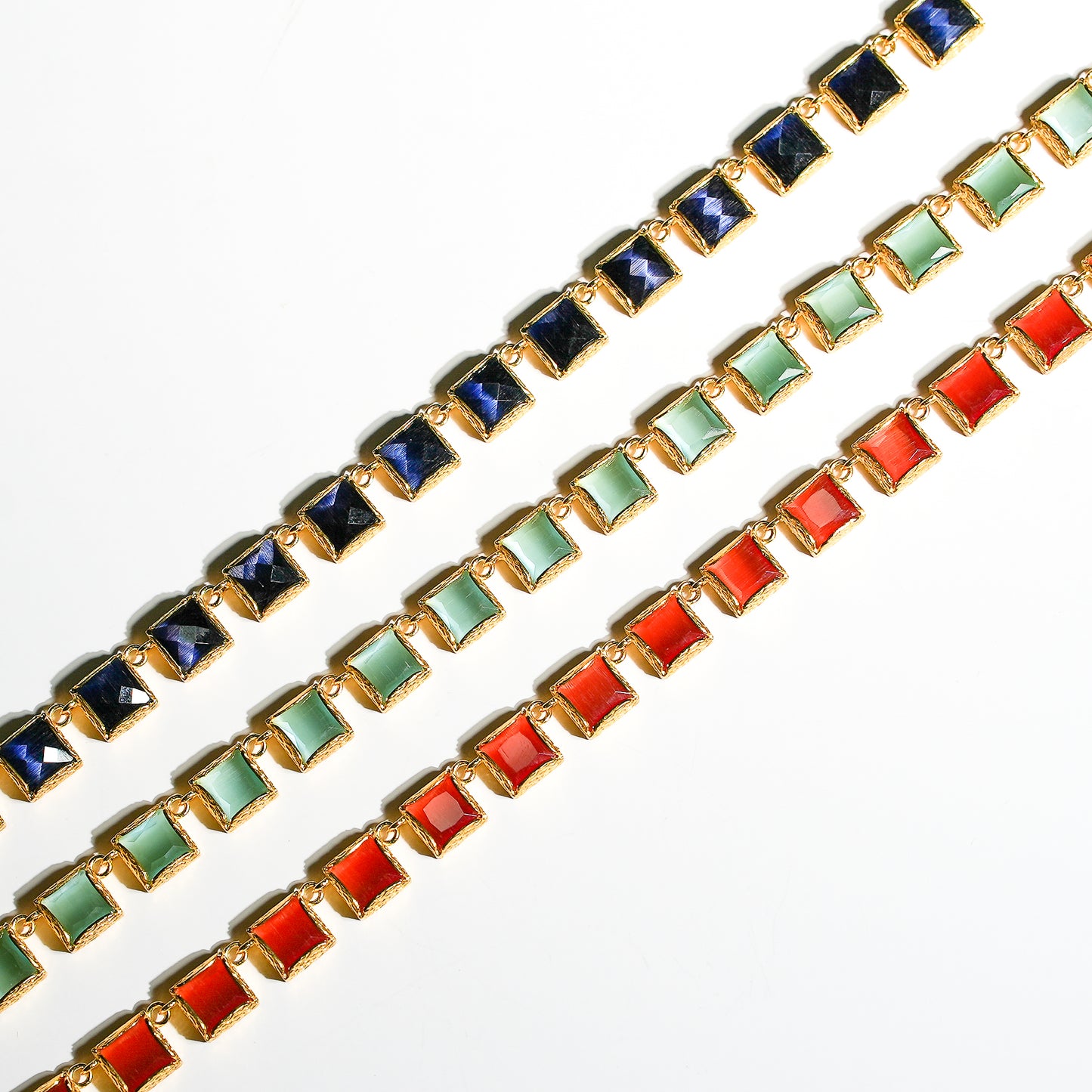 Square stone necklace