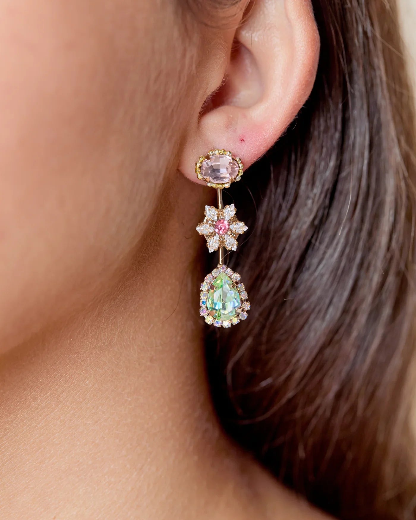 Mismatched Gem Earring