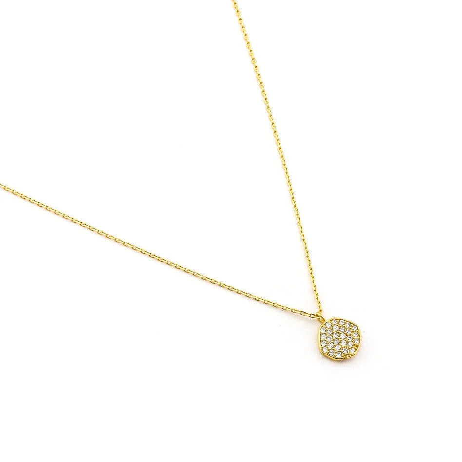 Pave Disc Necklace
