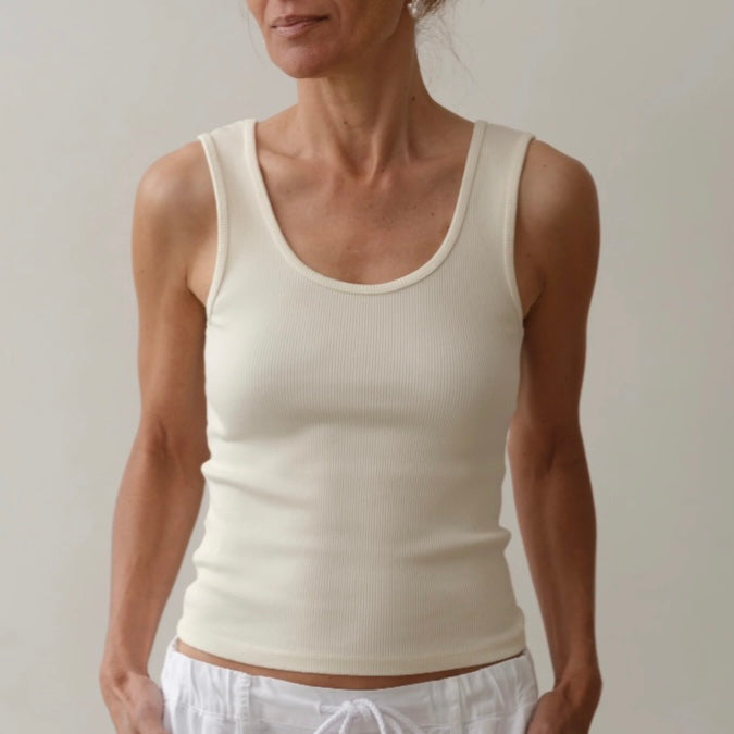 Cream Rib Tank