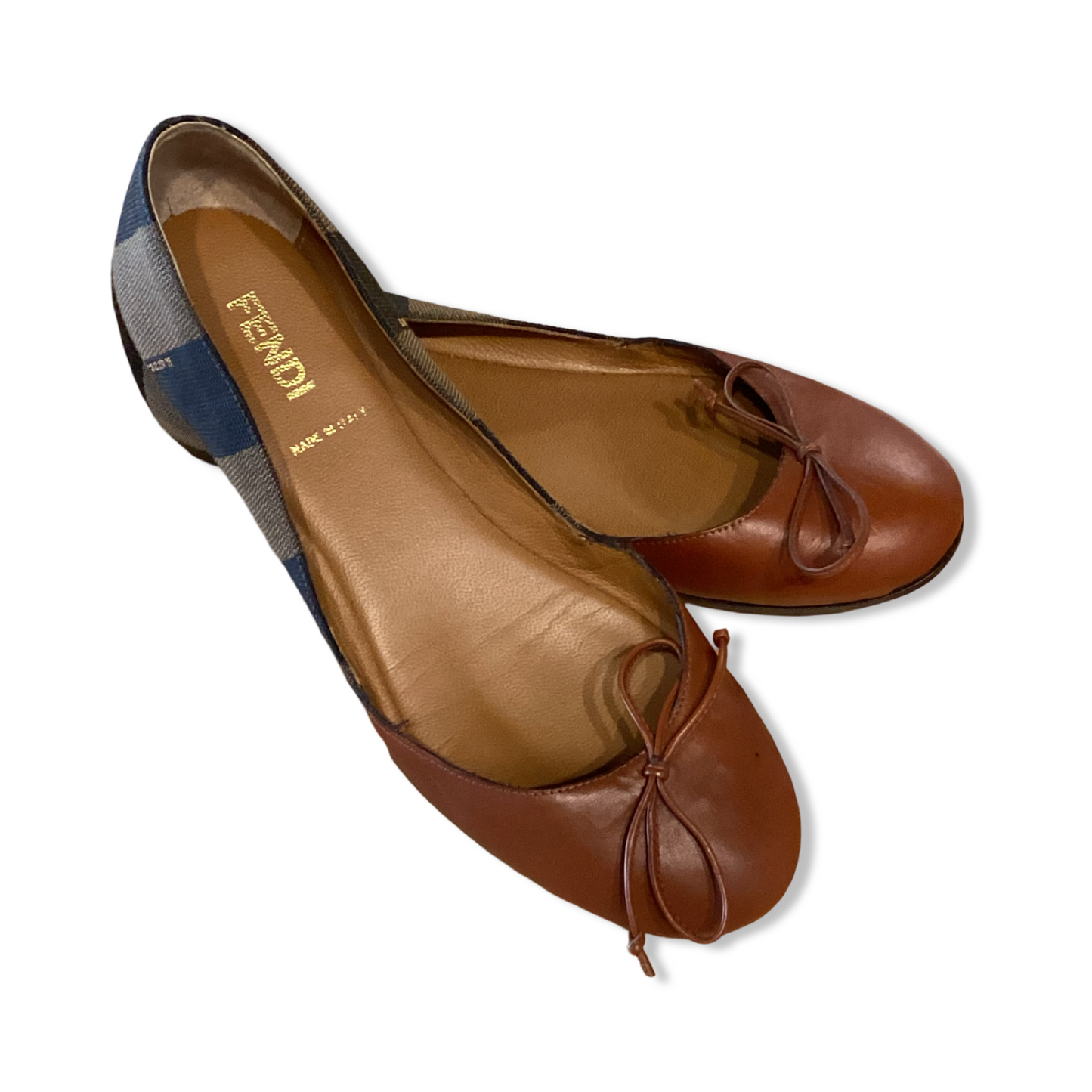 Fendi Striped D'Orsay Flats