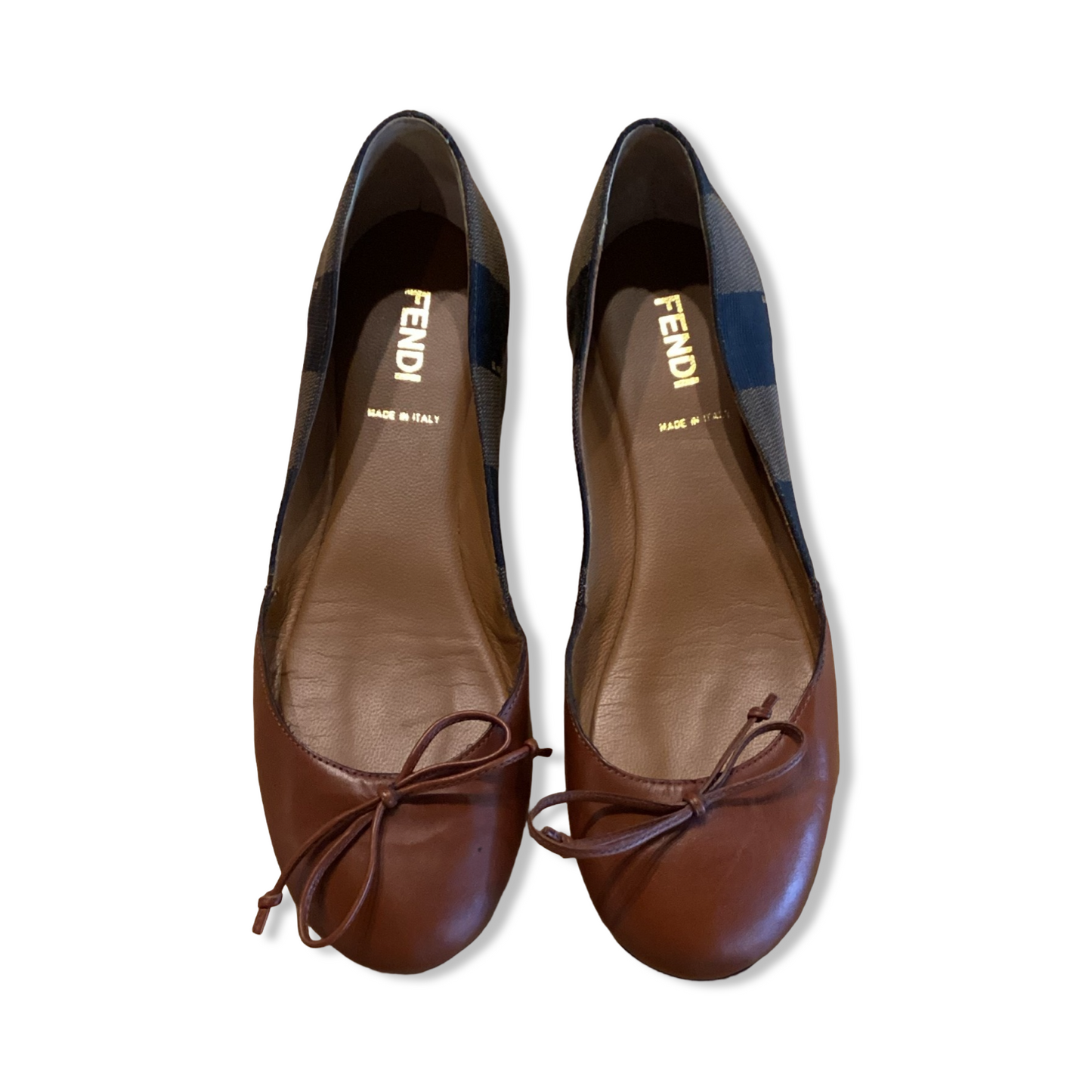 Fendi Striped D'Orsay Flats
