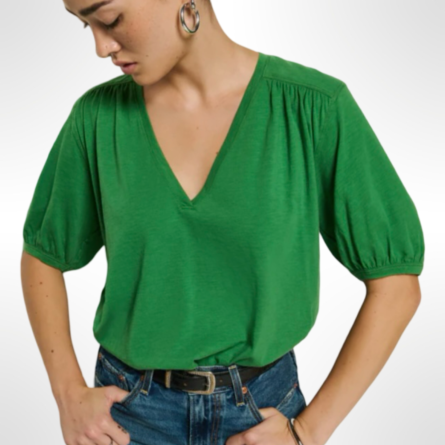 Edie Shirred Shoulder Top
