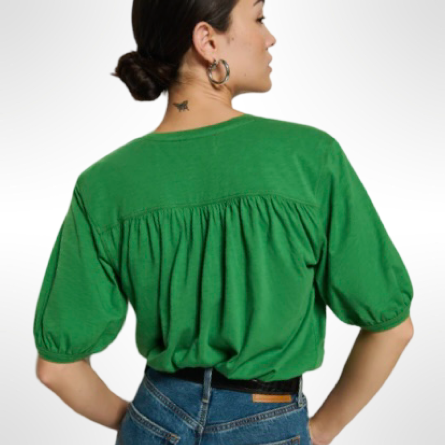 Edie Shirred Shoulder Top