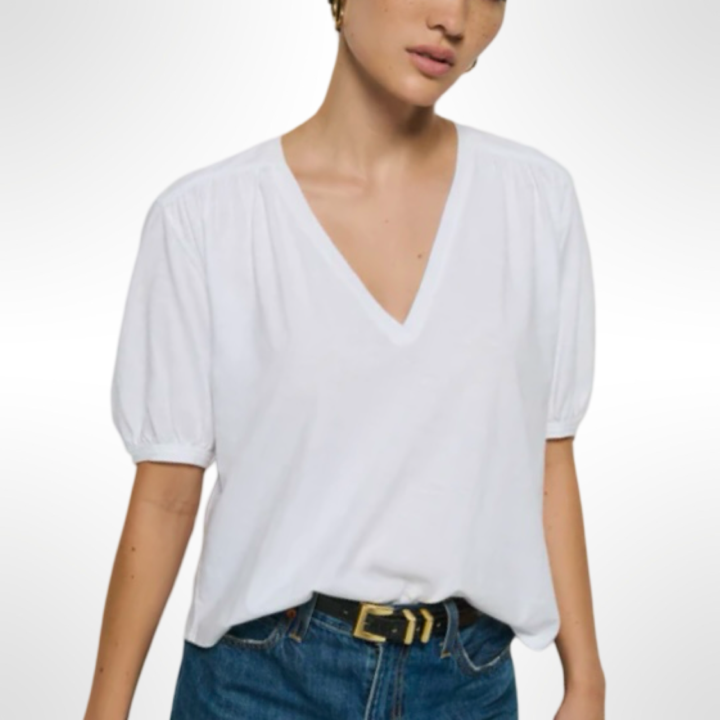 Edie Shirred Shoulder Top