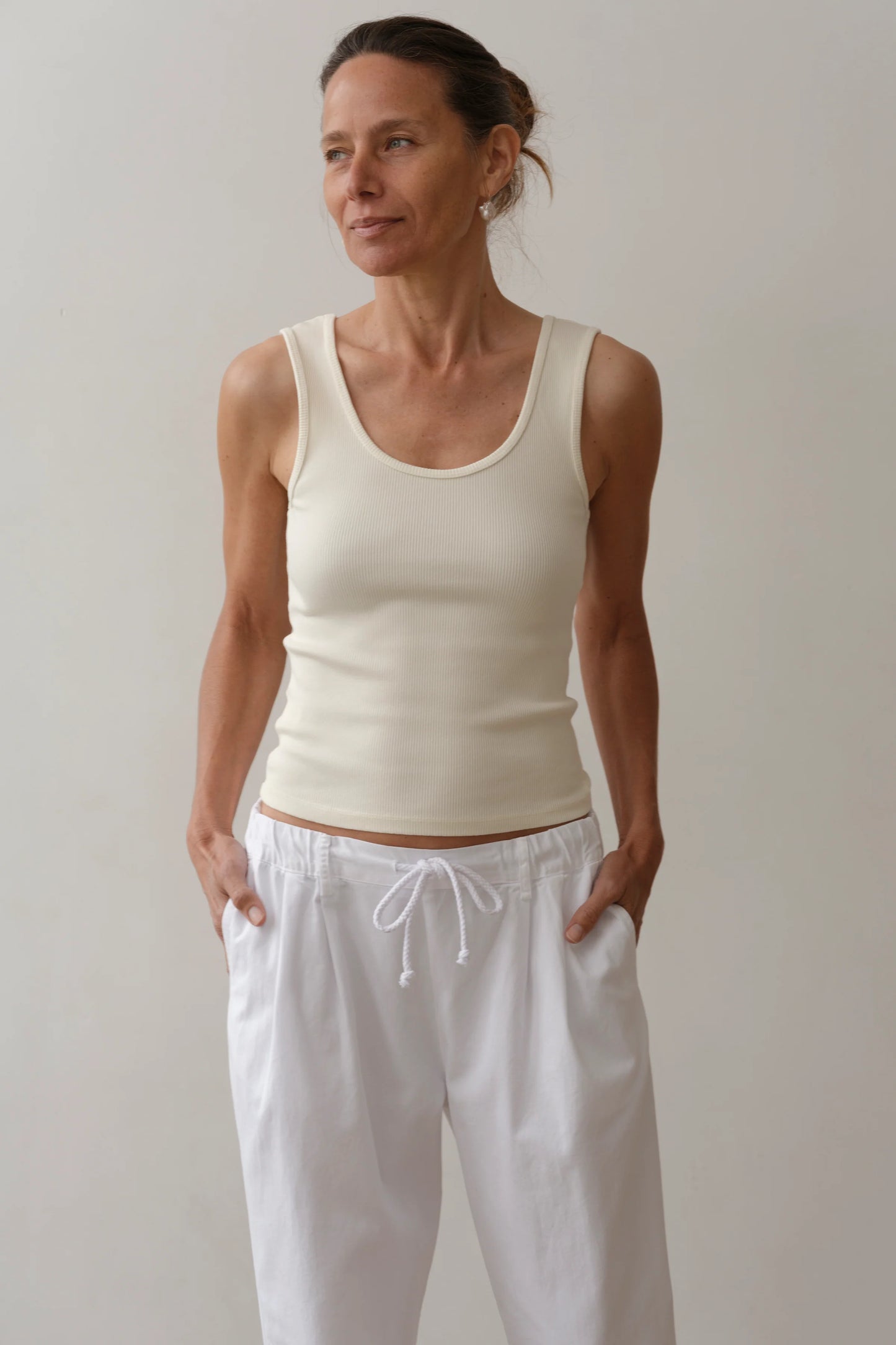 Cream Rib Tank