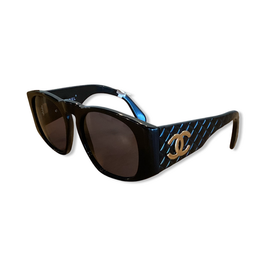 Chanel Black Quilted CC Sunglasses