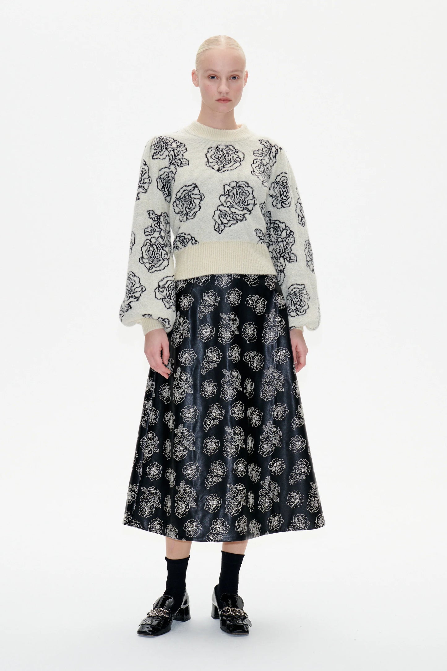 Pferdgarten Leather Midi Skirt