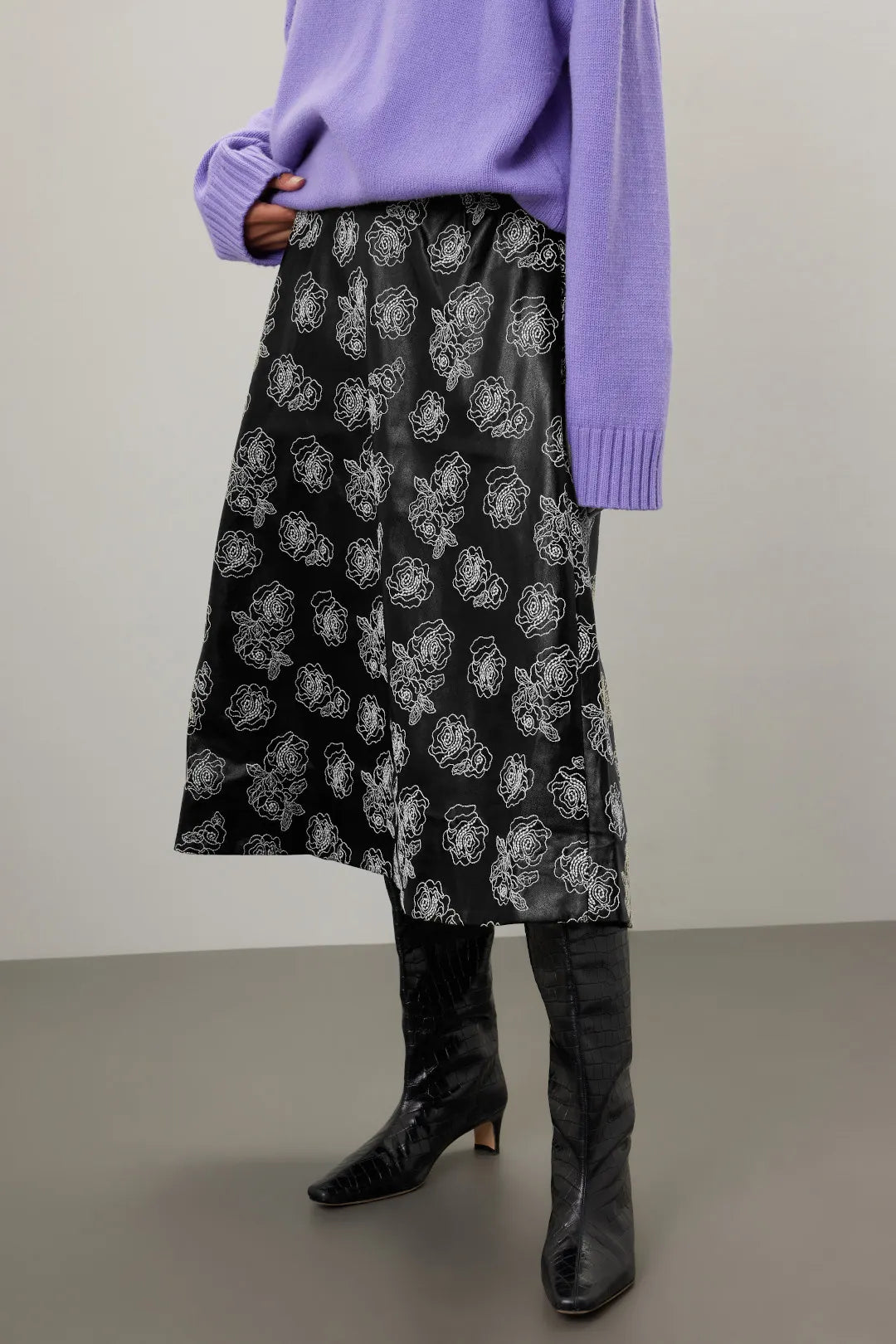 Pferdgarten Leather Midi Skirt