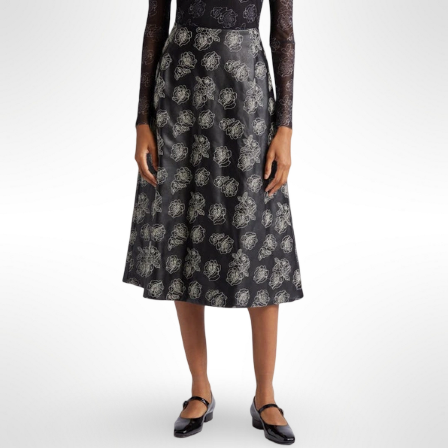 Pferdgarten Leather Midi Skirt