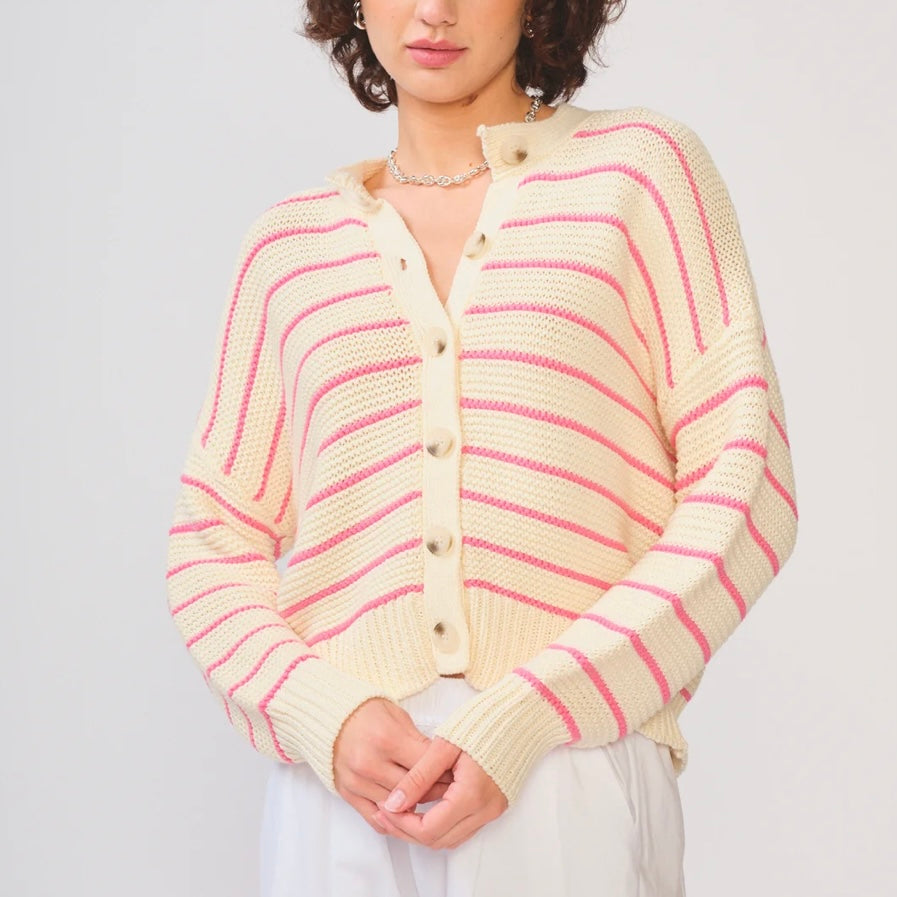 Pink Stripe Amara Cardi