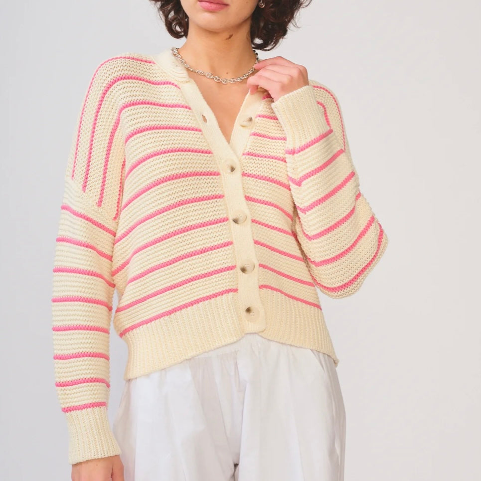 Pink Stripe Amara Cardi