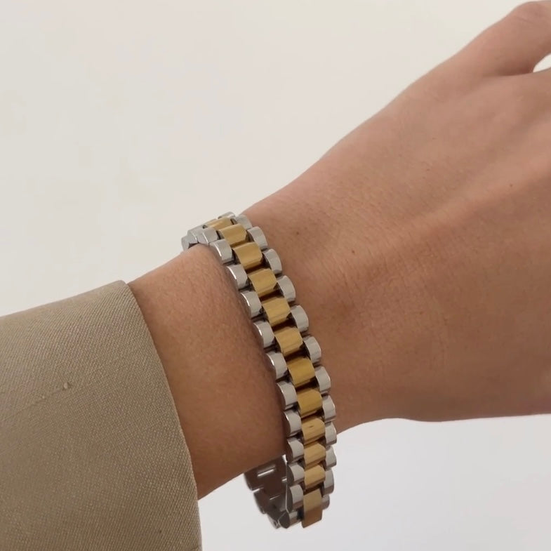 Two-Toned Timepiece Bracelet