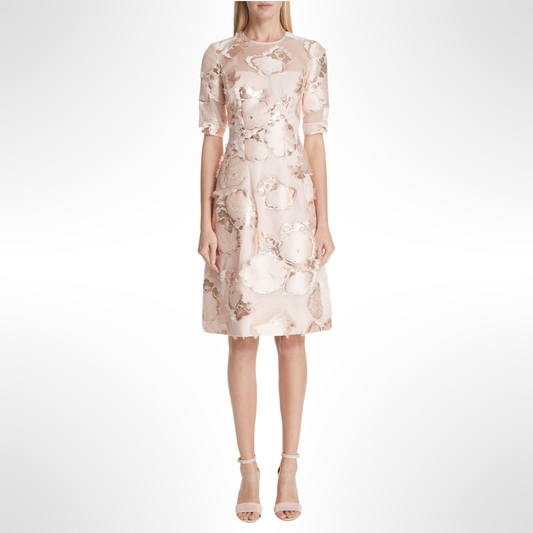 Lela Rose Blush Brocade Dress