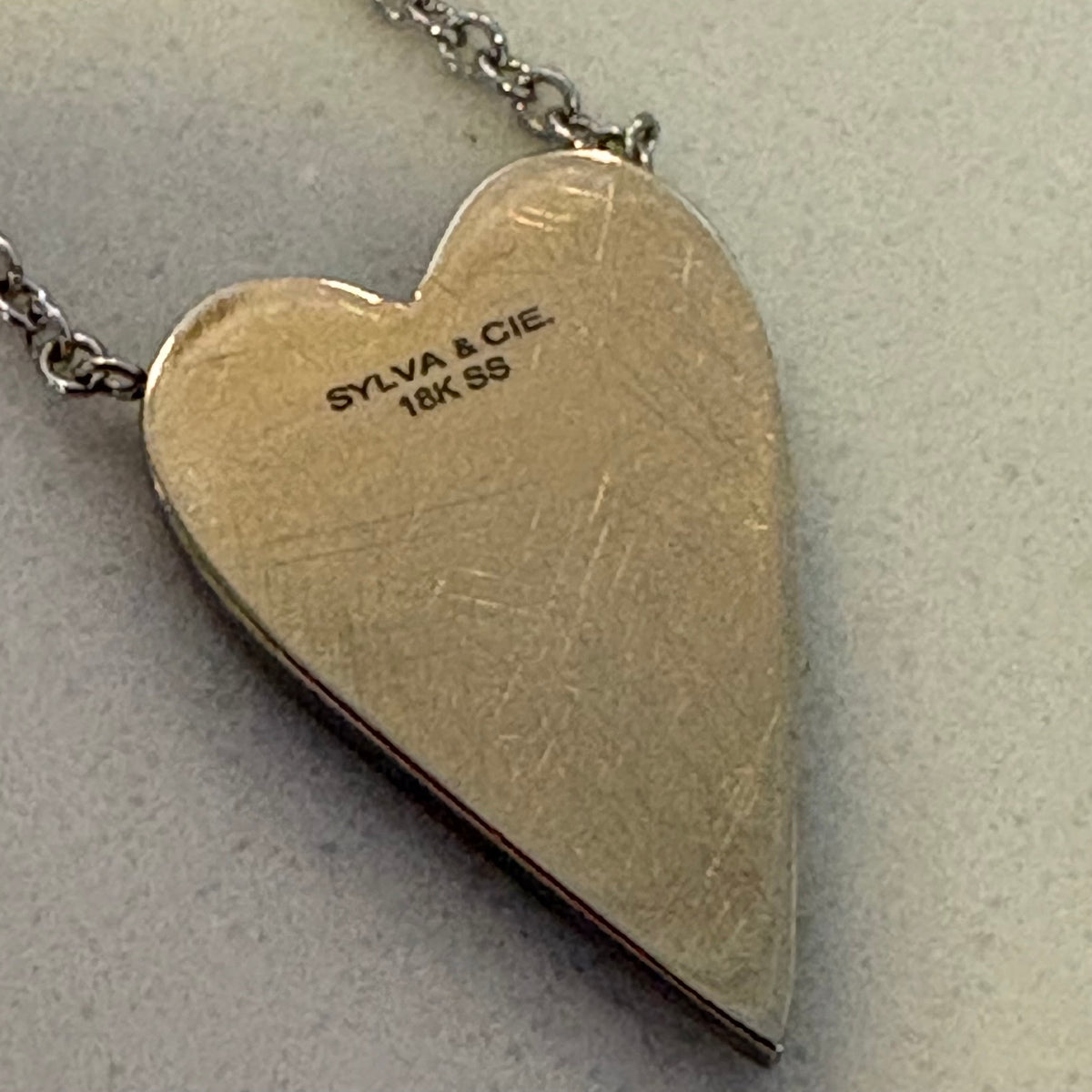 Sylva & Cie Ten Waves 18K & Sterling Silver Diamond Heart Necklace