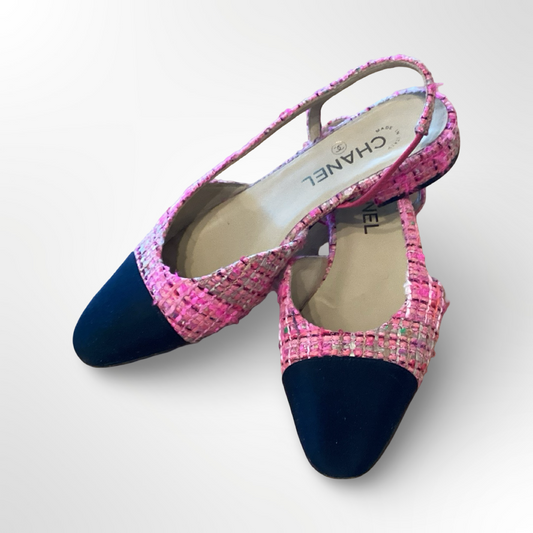 Chanel Tweed Slingback, 38