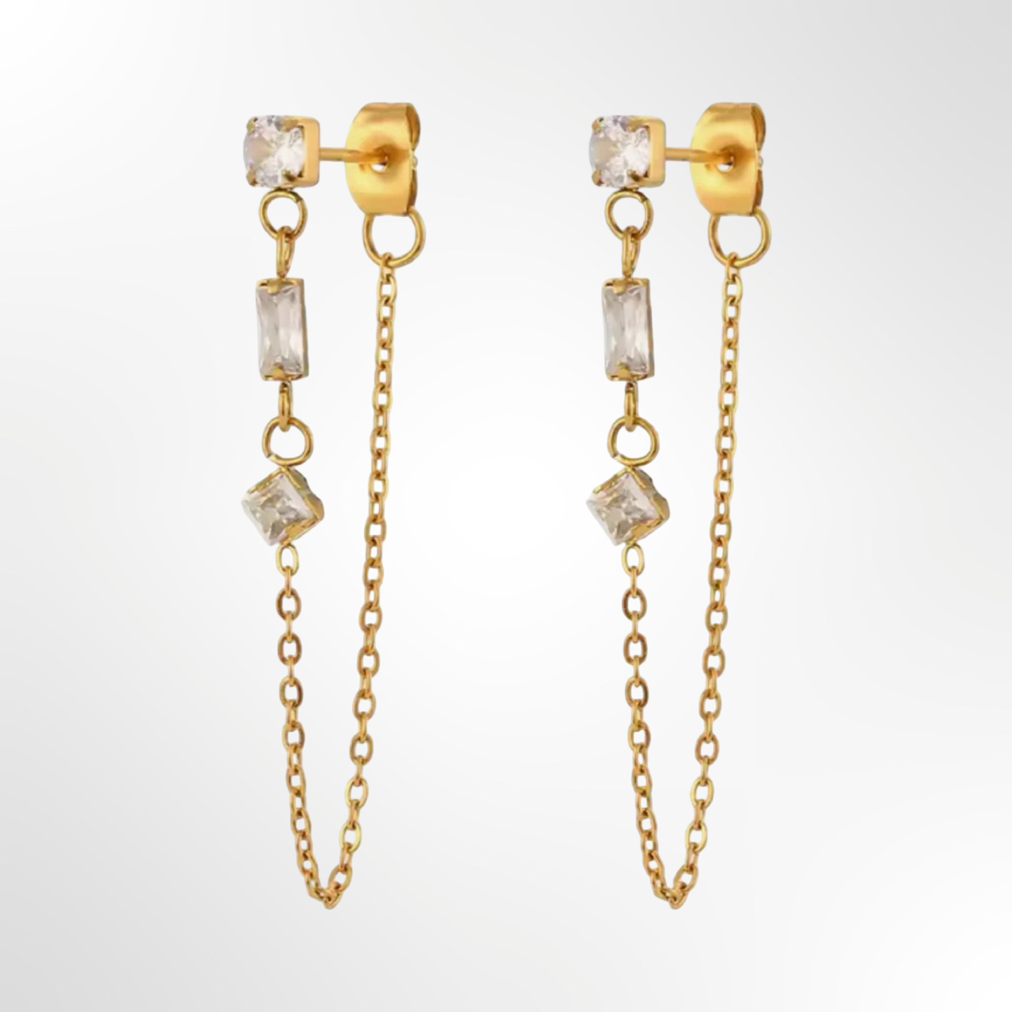 CZ Loop Chain Earring