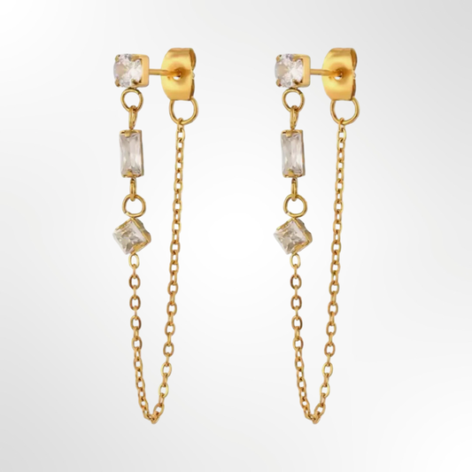 CZ Loop Chain Earring