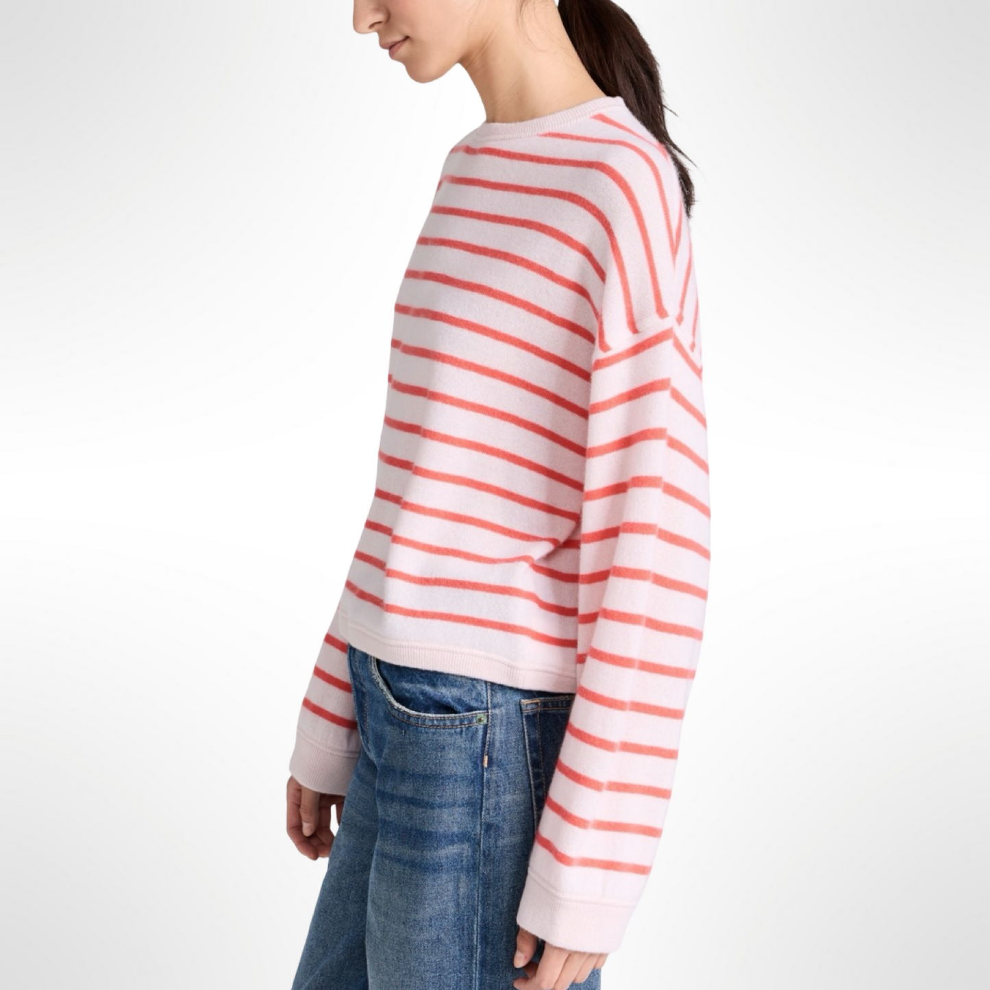 White & Warren Striped Pullover