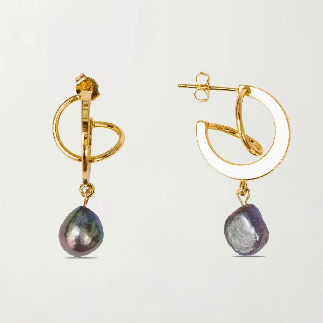 Bilbao Black Pearl Earrings
