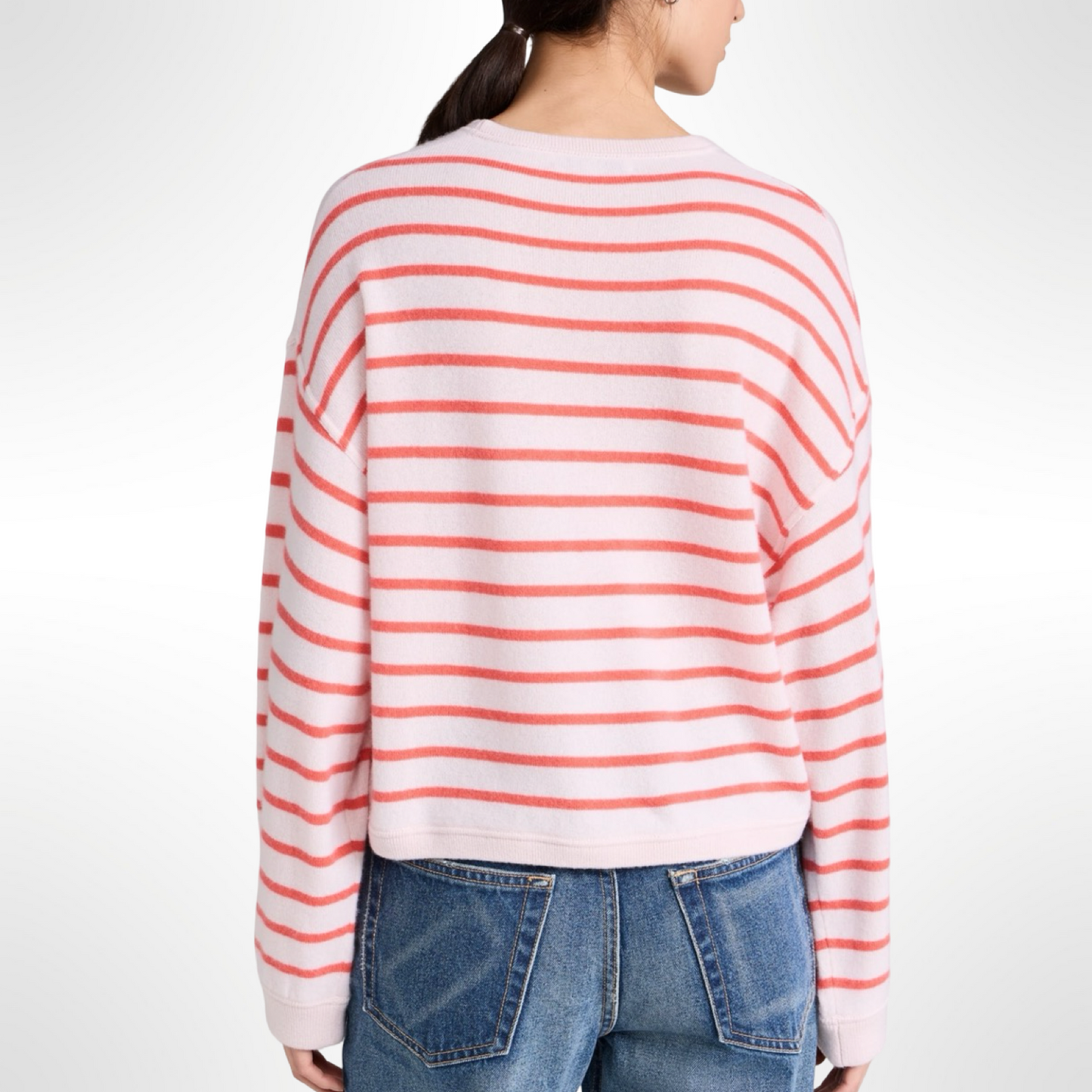 White & Warren Striped Pullover