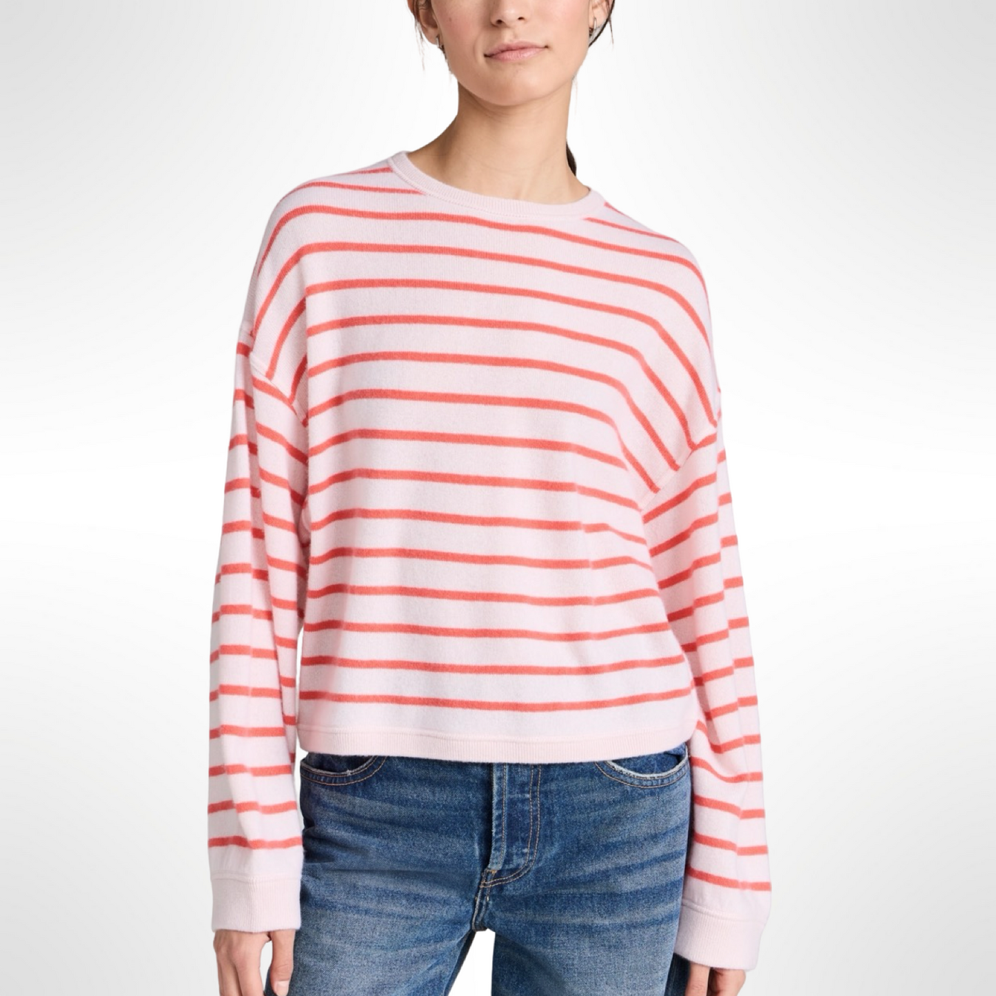 White & Warren Striped Pullover