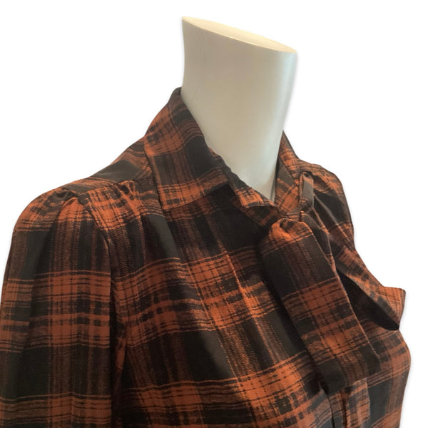 YSL Rust Silk Blouse