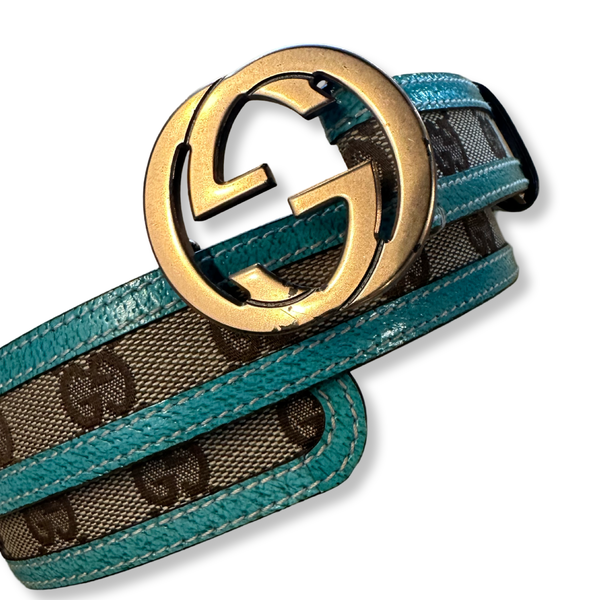 Gucci Turq Trim Belt