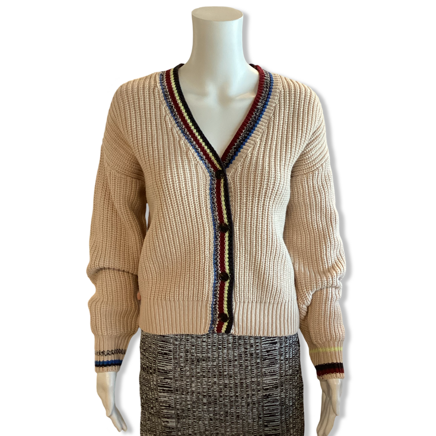 Stripe Trim Cardi