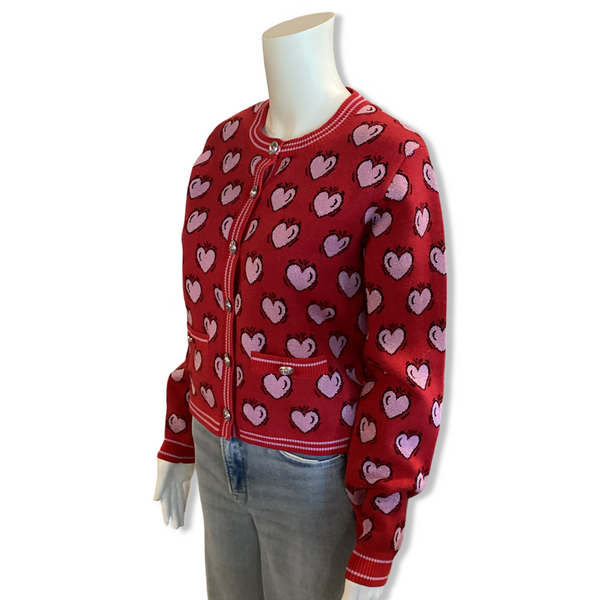 Burton Morris Hearts Cardigan