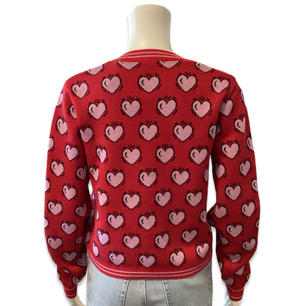 Burton Morris Hearts Cardigan