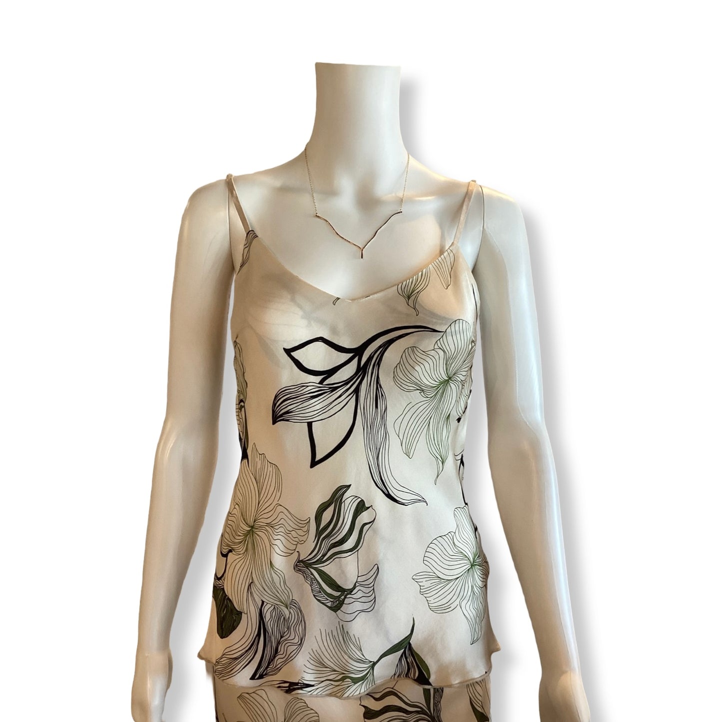 Floral silk cami