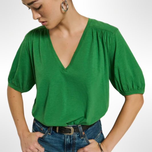 Edie Shirred Shoulder Top