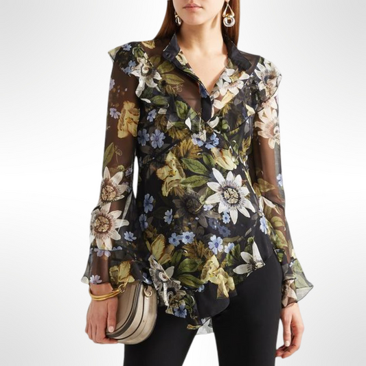 Erdem Sheer Floral Top