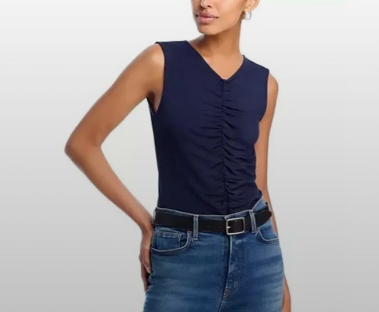 Veronica Beard Ruched Sleeveless Top