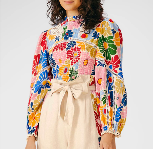 Farm Rio Colorful Floral Top
