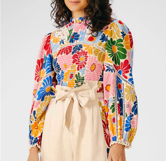 Farm Rio Colorful Floral Top