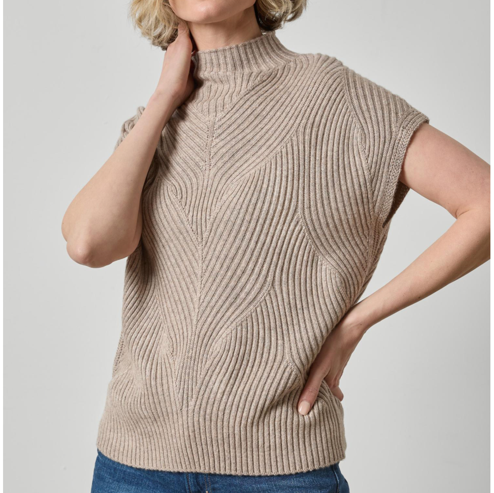 Sleeveless Mock Neck Sweater