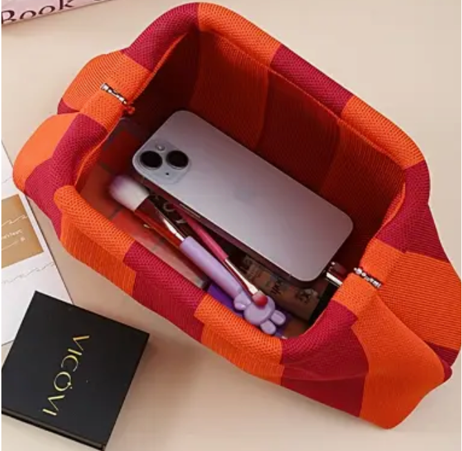 Striped Makeup Bag