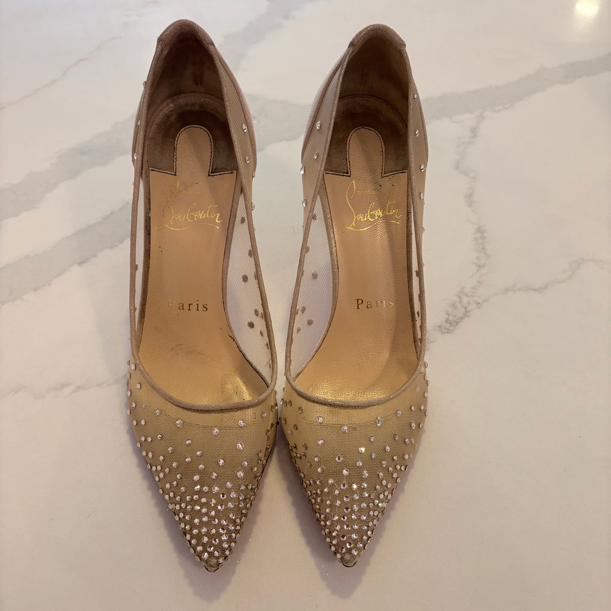 Louboutin Follies Strass Pumps