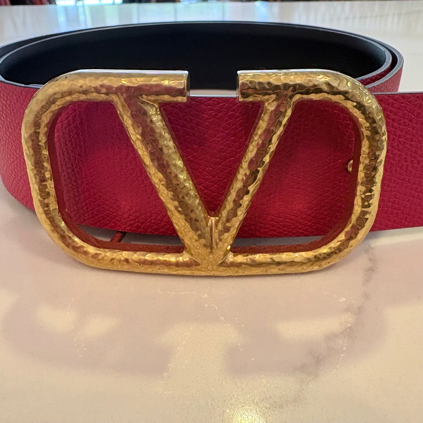 Valentino VLogo Belt Gold Buckle