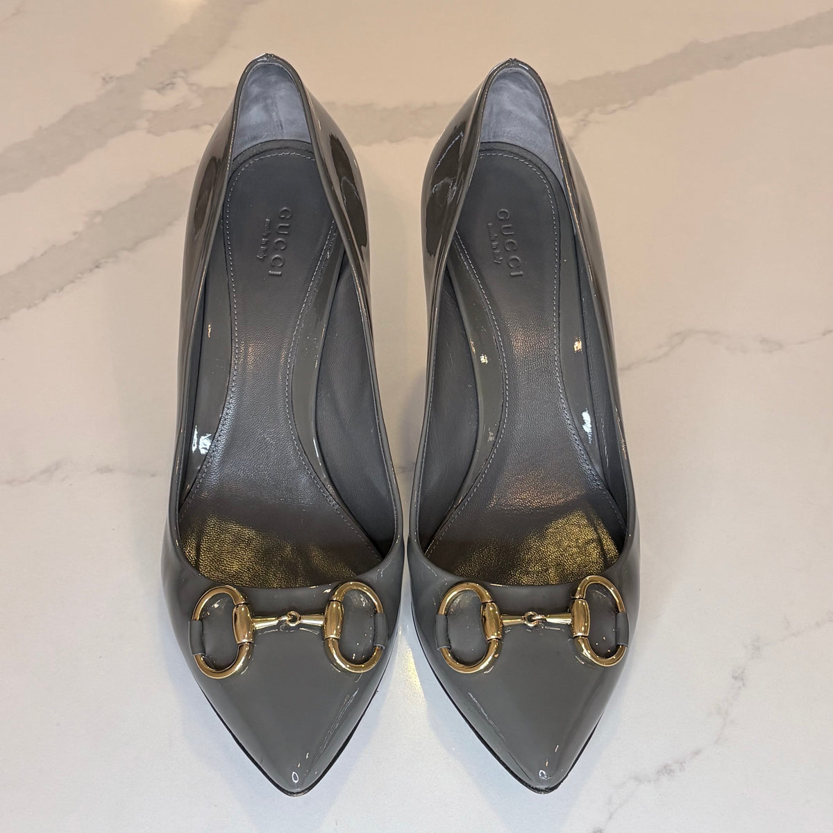 Gucci Patent Horsebit Pumps