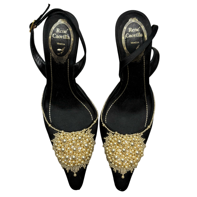 Rene Caovilla Suede Slingbacks