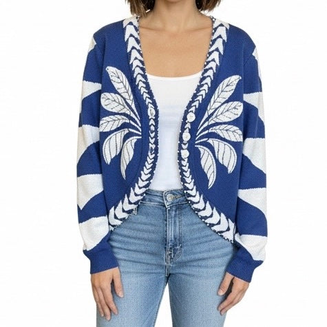 Farm Rio Blue Palms Cardigan