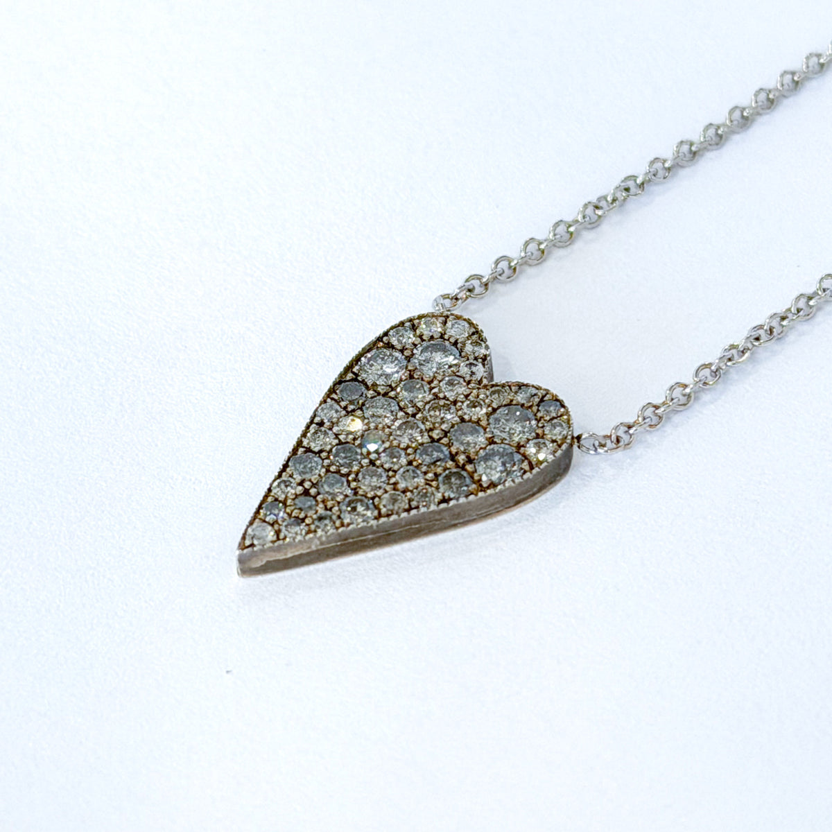 Sylva & Cie Ten Waves 18K & Sterling Silver Diamond Heart Necklace