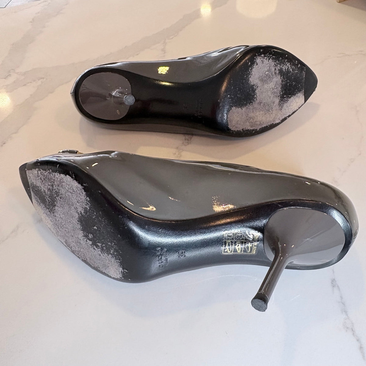 Gucci Patent Horsebit Pumps