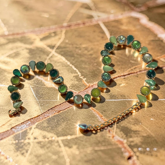 Vesper Obscura Green Glass Necklace