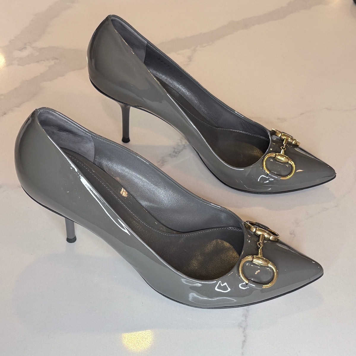 Gucci Patent Horsebit Pumps