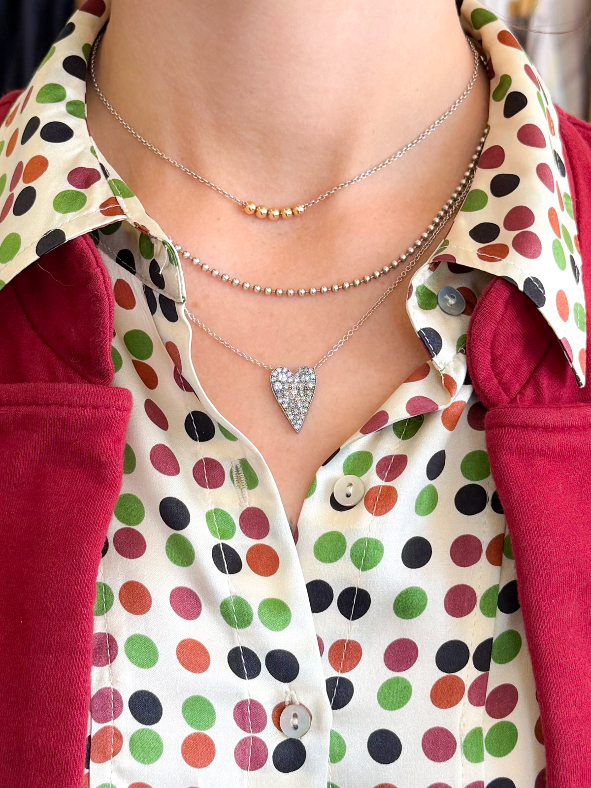 Sylva & Cie Ten Waves 18K & Sterling Silver Diamond Heart Necklace