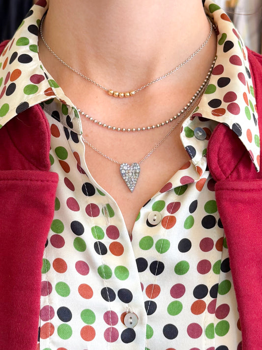 Sylva & Cie Ten Waves 18K & Sterling Silver Diamond Heart Necklace